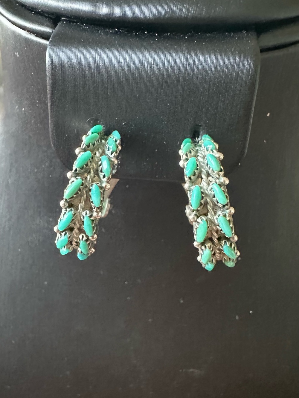 JK Zuni Sterling Turquoise clip on Earrings
